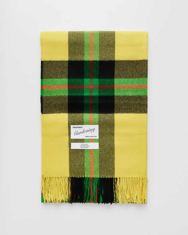 Queen blanket | Field yellow tartan Baby alpaca