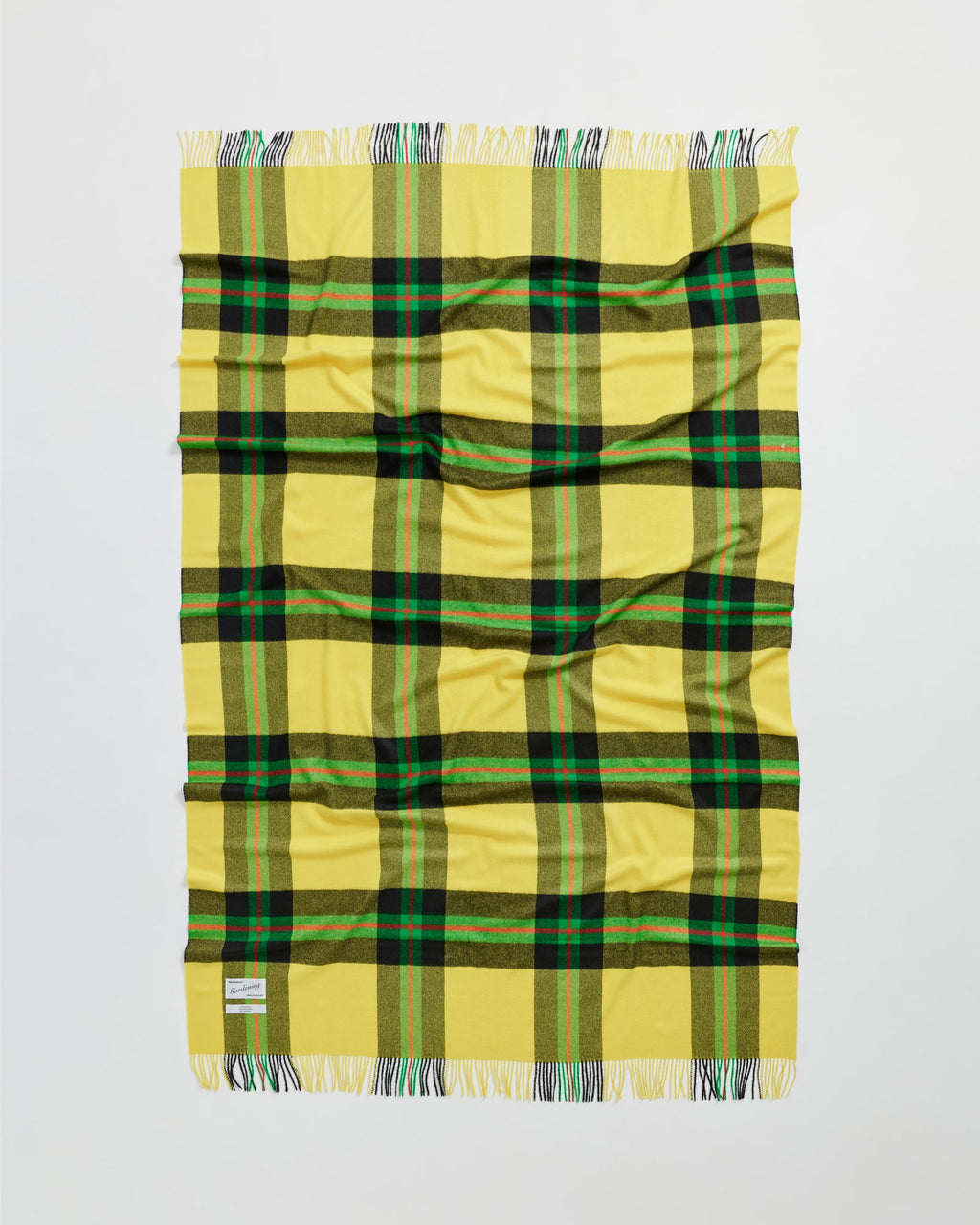 Queen blanket | Field yellow tartan Baby alpaca