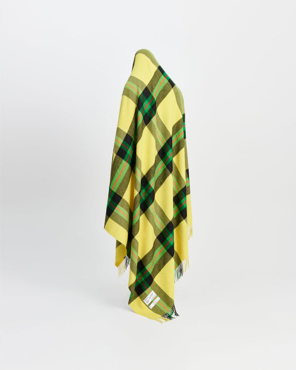 Queen blanket | Field yellow tartan Baby alpaca