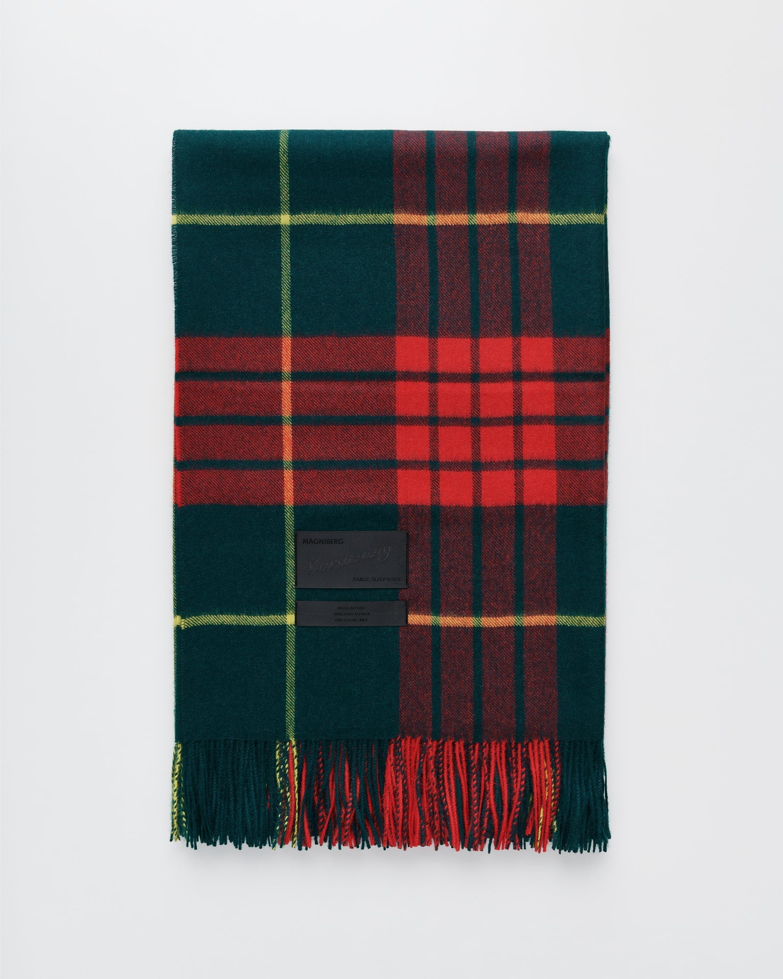 Queen blanket | Lipstick red tartan Baby alpaca