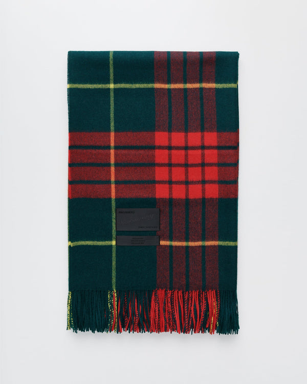 Queen blanket | Lipstick red tartan Baby alpaca