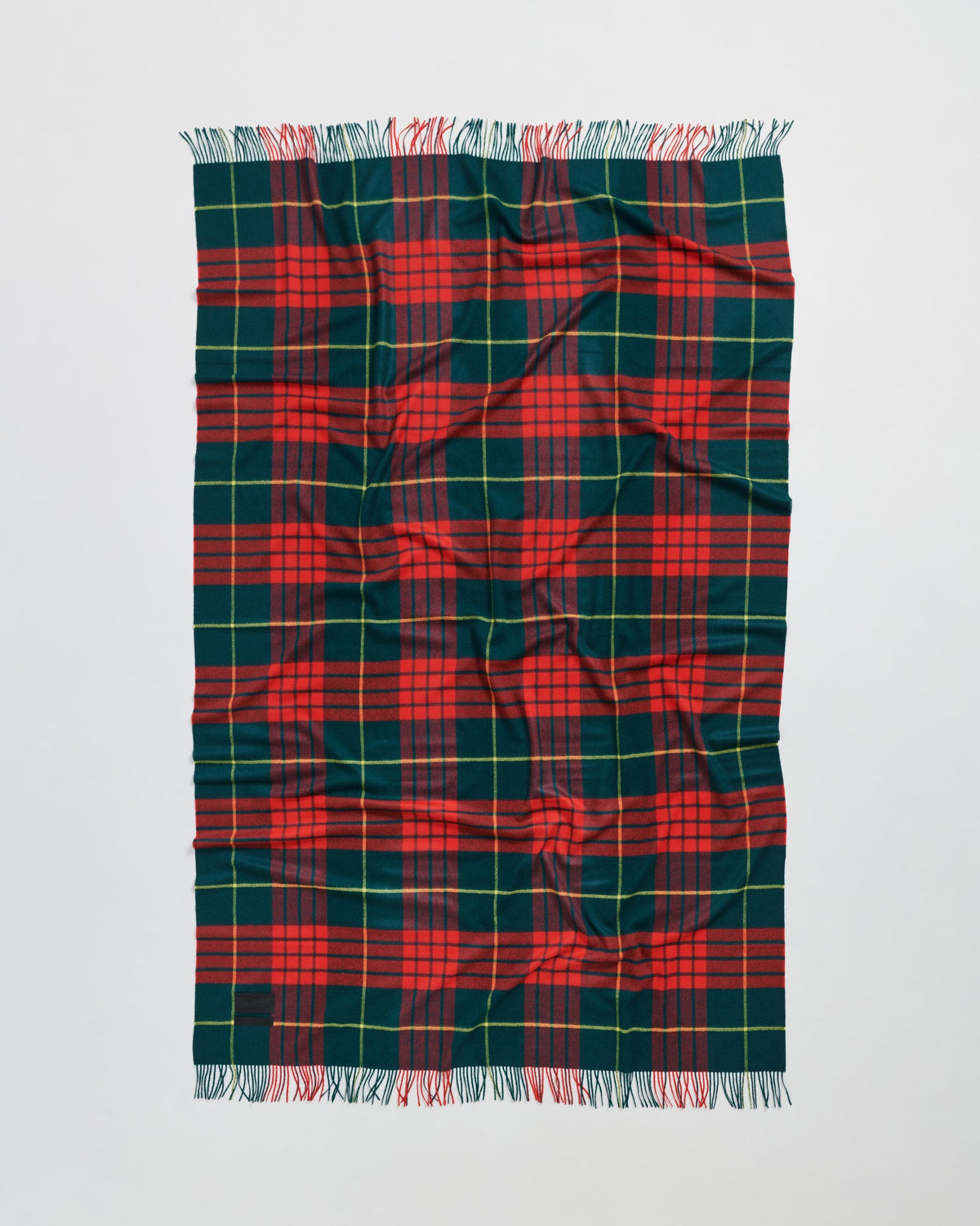 Queen blanket | Lipstick red tartan Baby alpaca