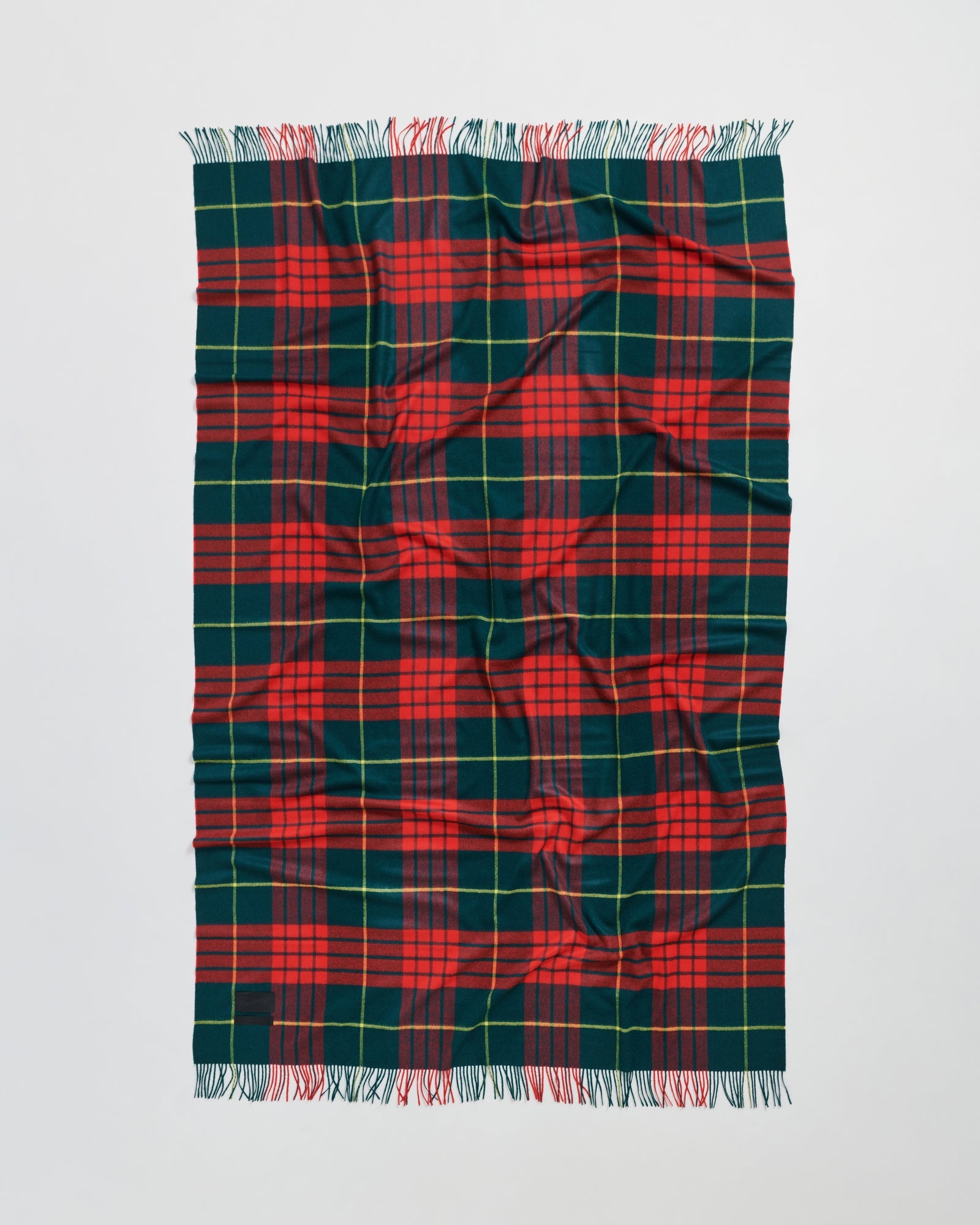 Queen blanket | Lipstick red tartan Baby alpaca