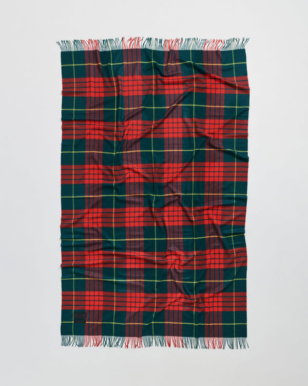 Queen blanket | Lipstick red tartan Baby alpaca