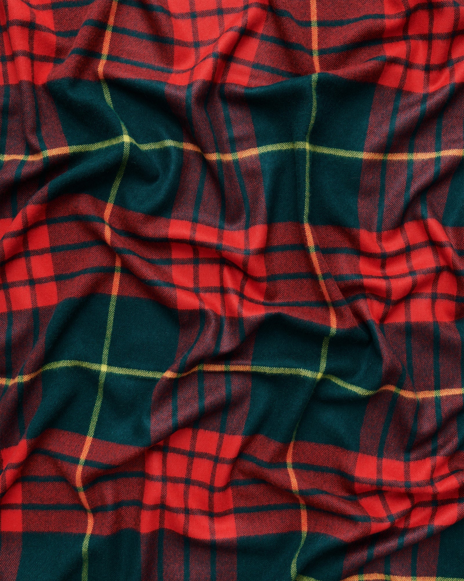 Queen blanket | Lipstick red tartan Baby alpaca