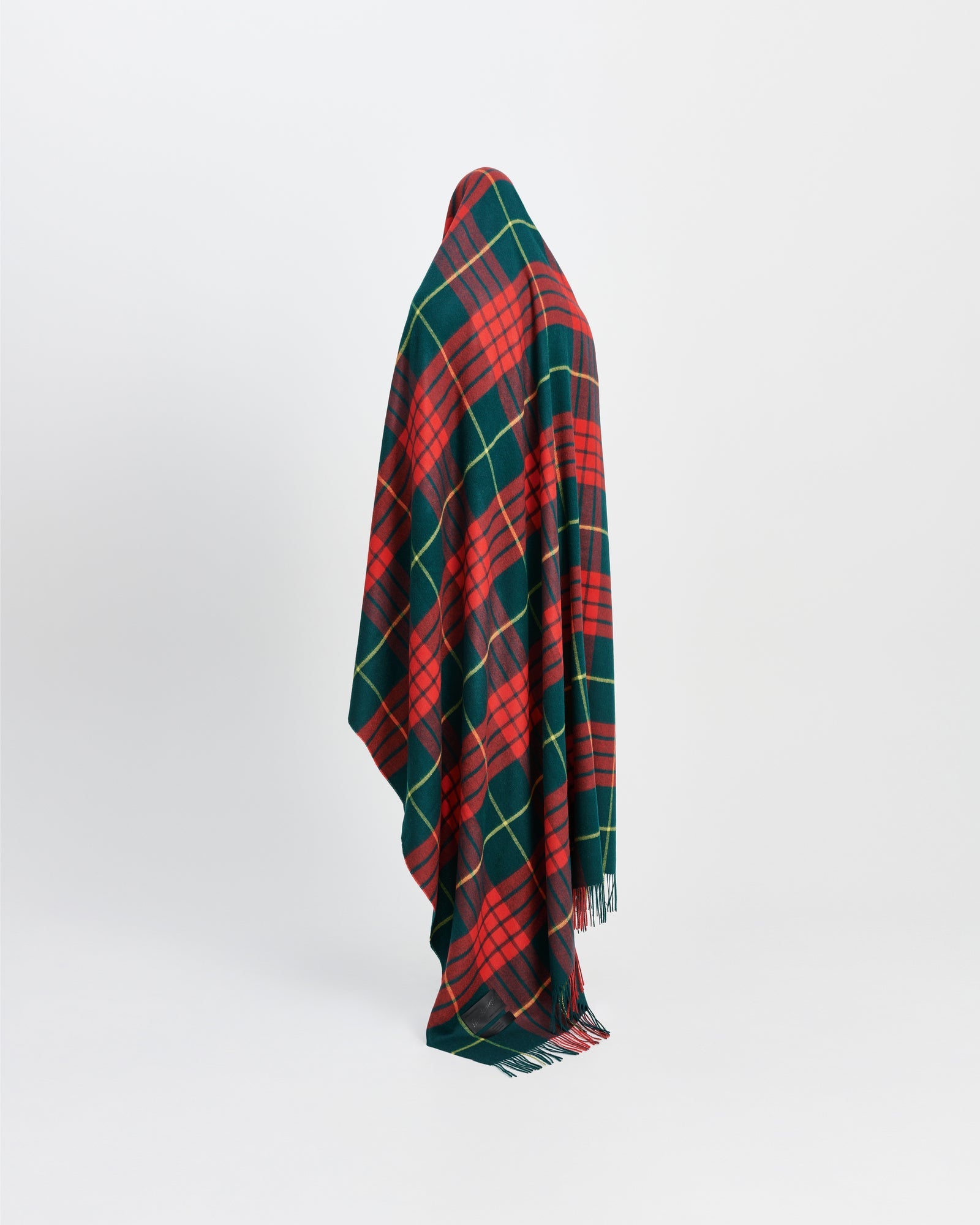 Queen blanket | Lipstick red tartan Baby alpaca