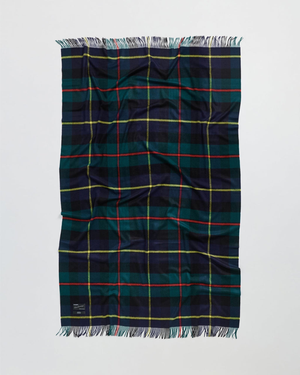 Queen blanket | Scottish green tartan Baby alpaca