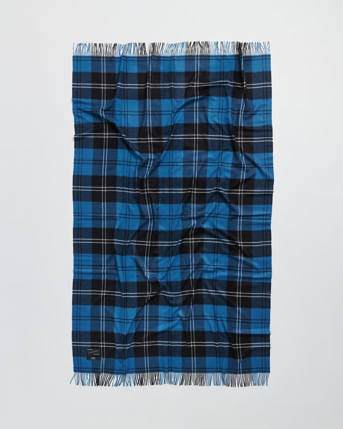 Queen blanket | Volvo blue tartan Baby alpaca