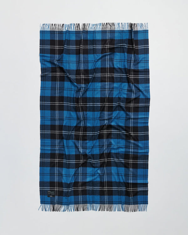 Queen blanket | Volvo blue tartan Baby alpaca