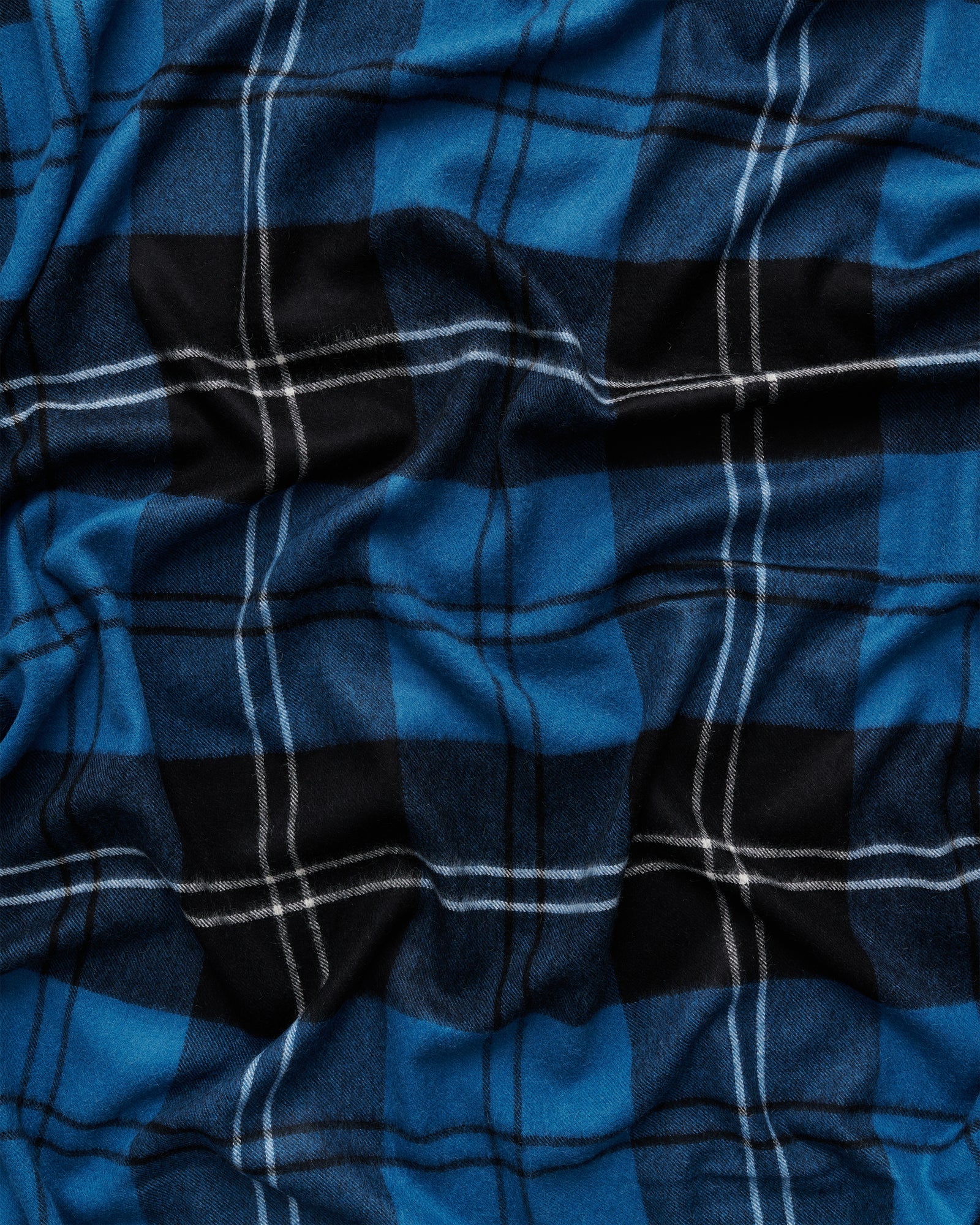 Queen blanket | Volvo blue tartan Baby alpaca