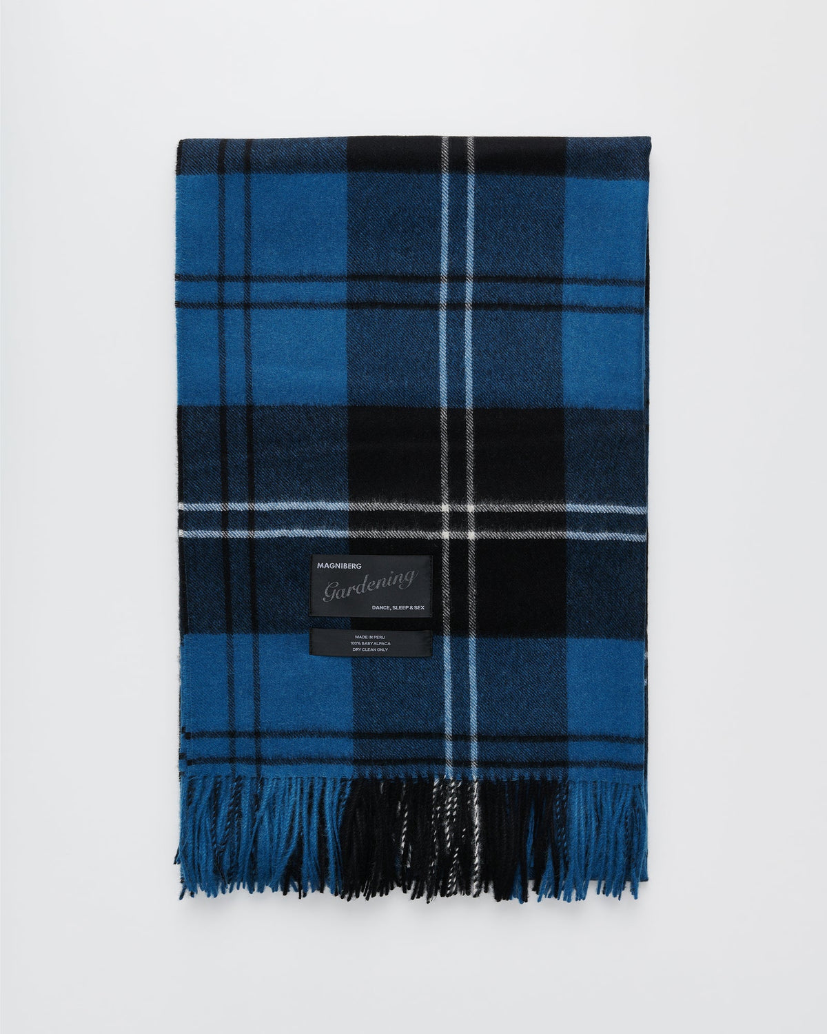 Queen blanket | Volvo blue tartan Baby alpaca