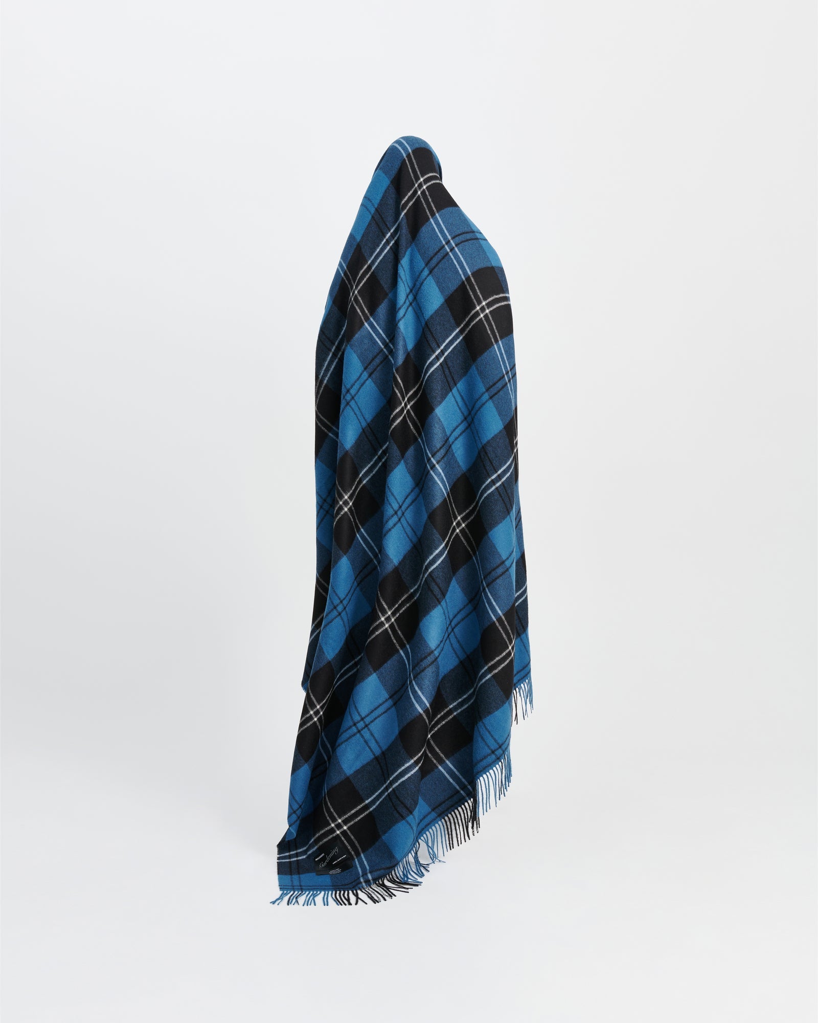 Queen blanket | Volvo blue tartan Baby alpaca