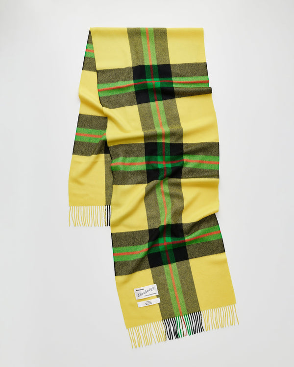 Queen scarf | Field yellow tartan Baby alpaca