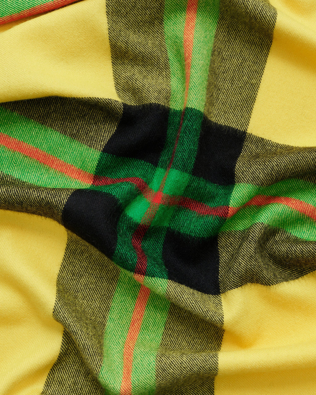 Queen scarf | Field yellow tartan Baby alpaca