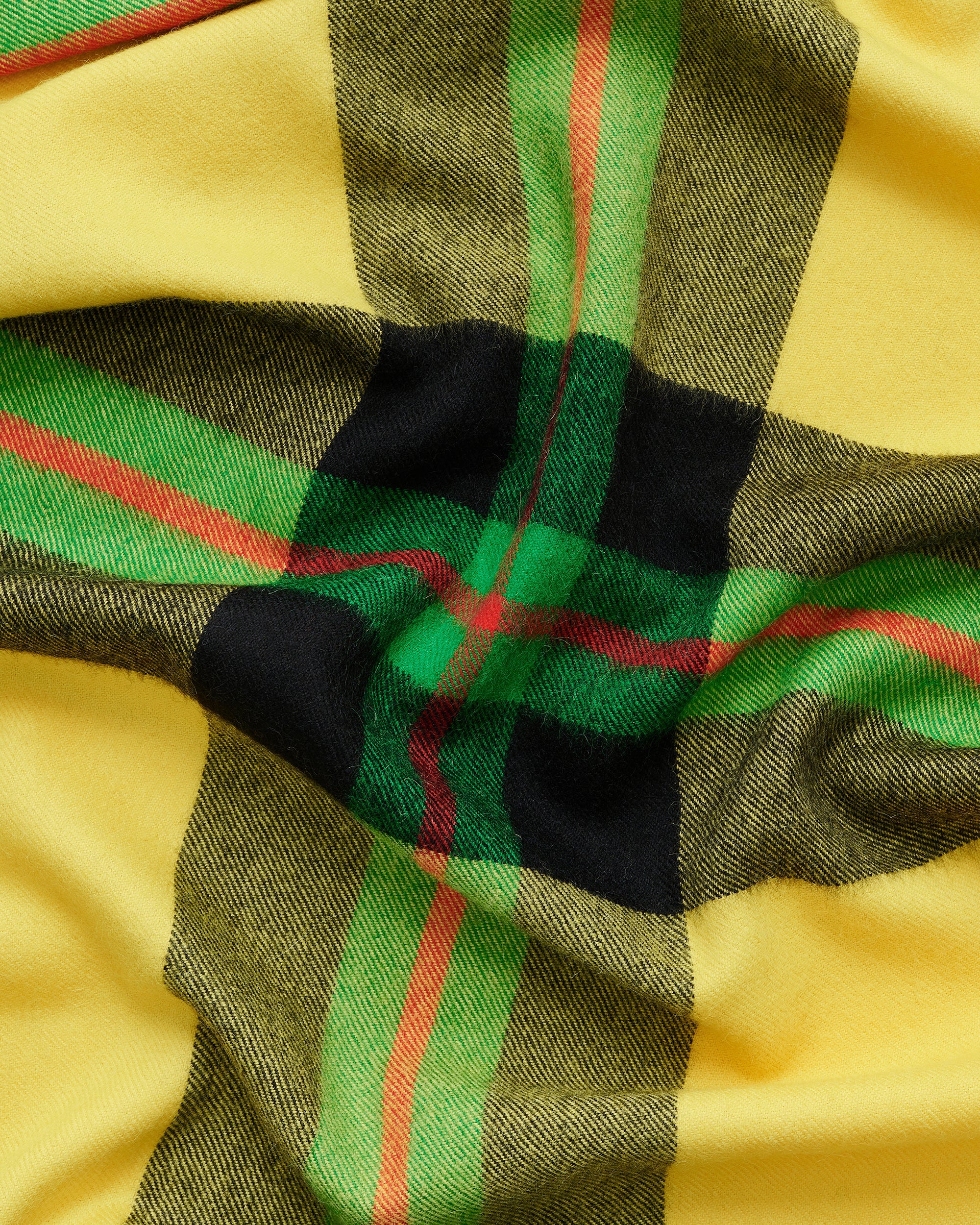 Queen scarf | Field yellow tartan Baby alpaca