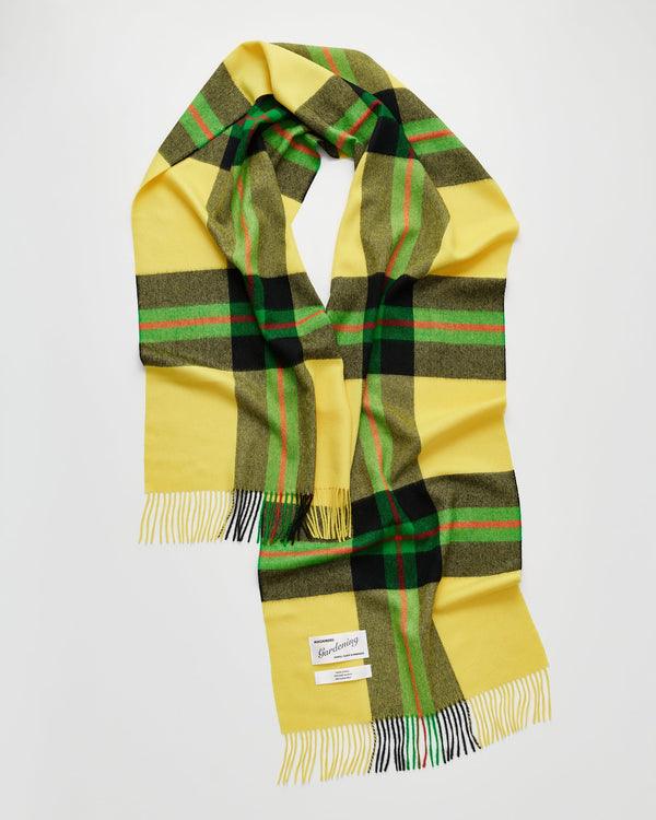 Queen scarf | Field yellow tartan Baby alpaca
