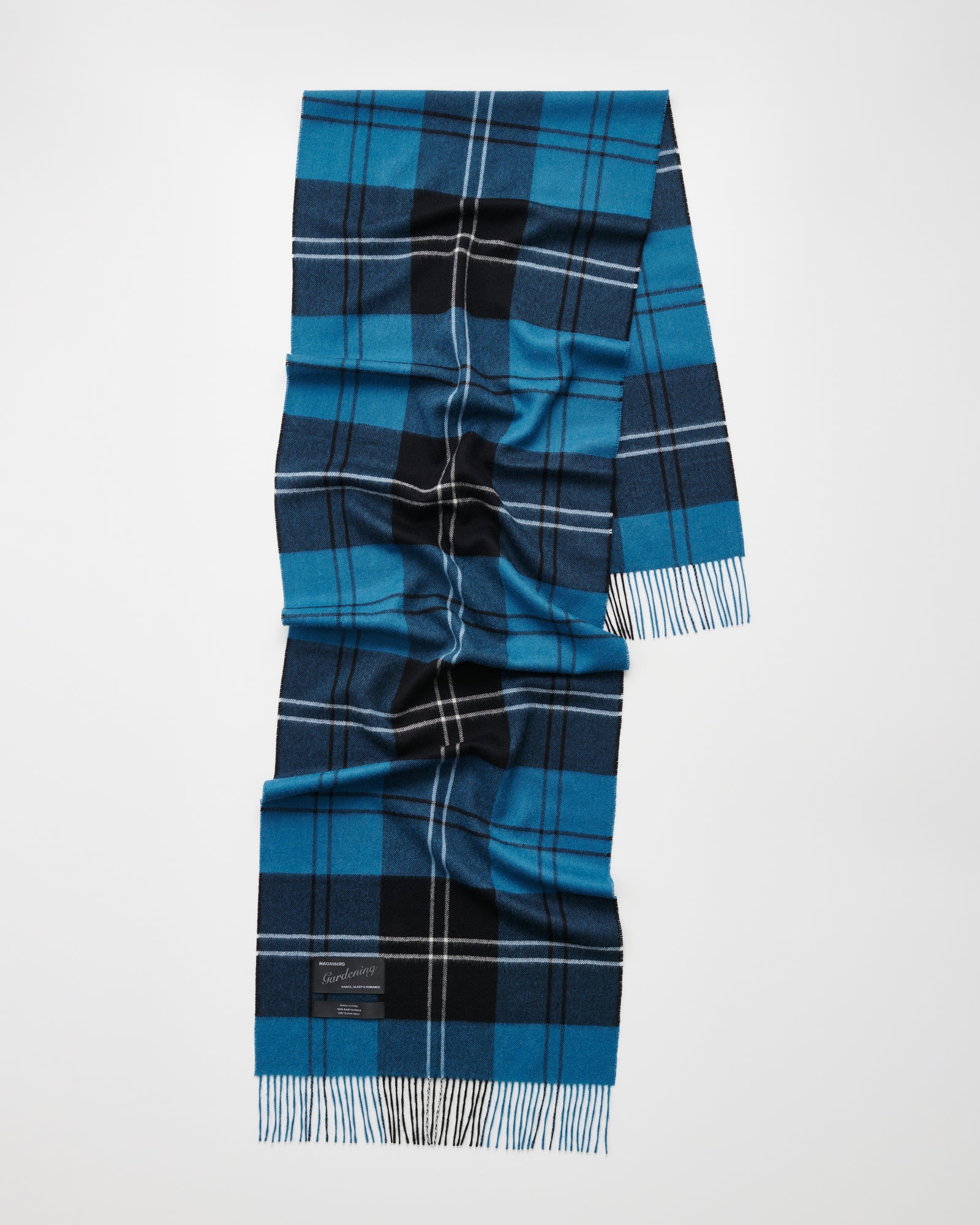 Queen scarf | Volvo blue tartan Baby alpaca