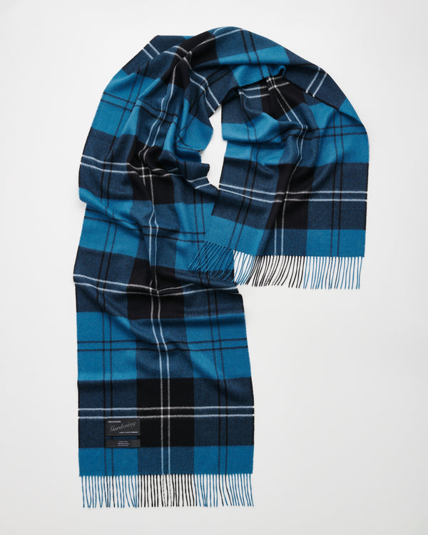 Queen scarf | Volvo blue tartan Baby alpaca