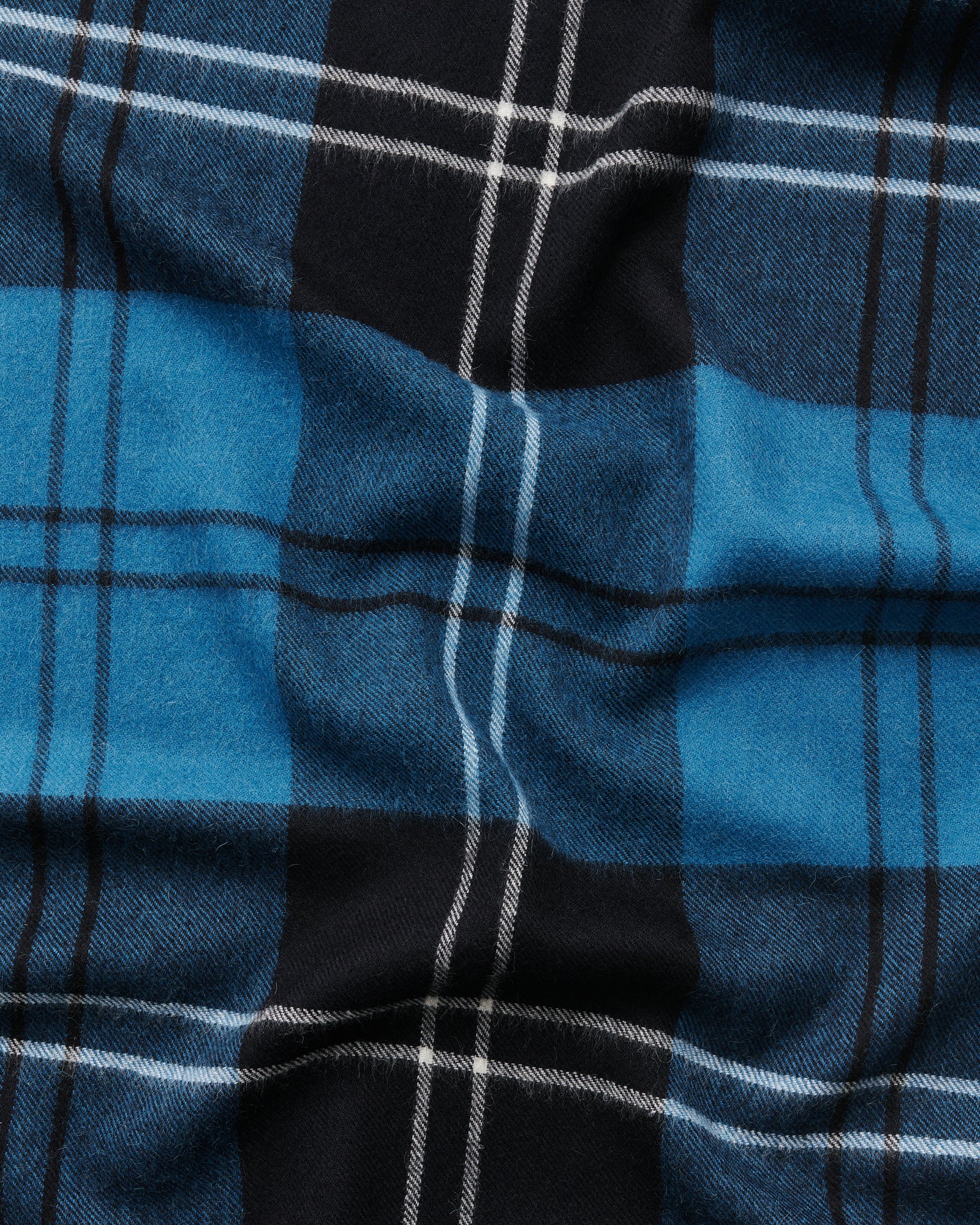 Queen scarf | Volvo blue tartan Baby alpaca