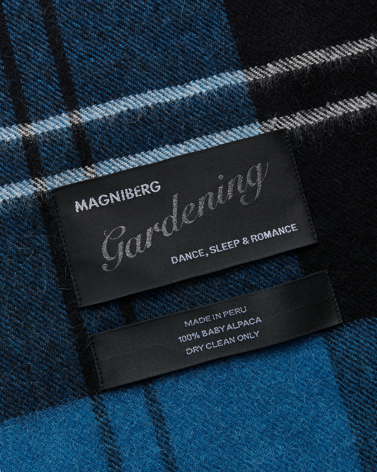 Queen blanket | Volvo blue tartan Baby alpaca