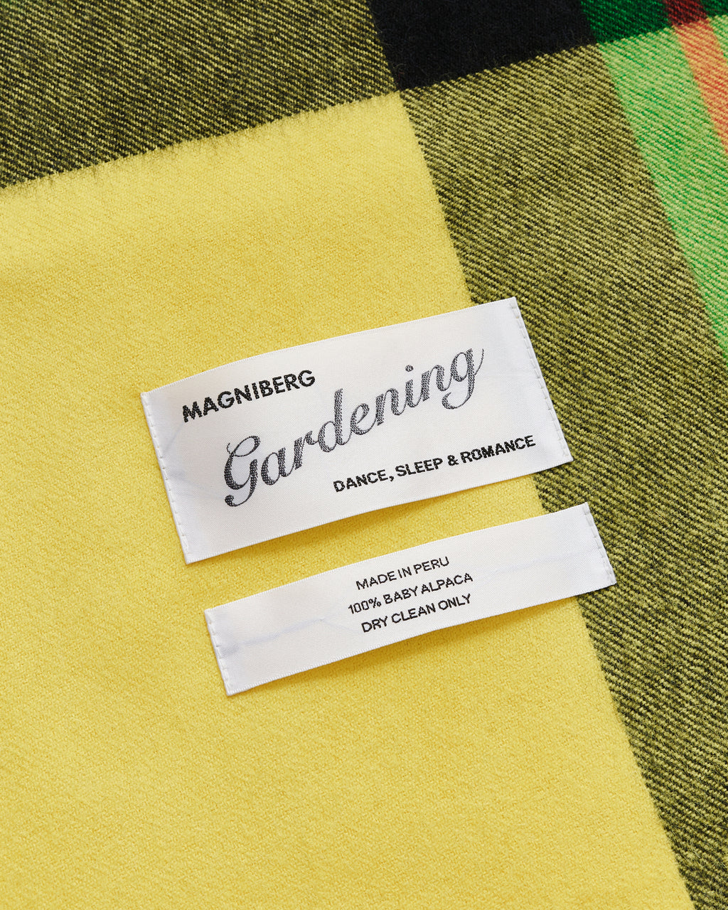 Queen blanket | Field yellow tartan Baby alpaca