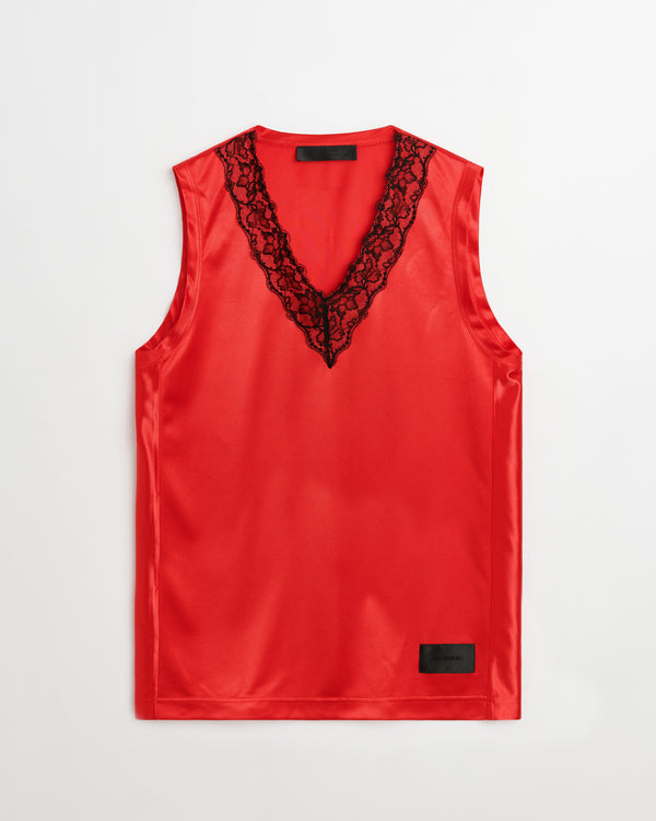 Shark tank top | Red Polyester