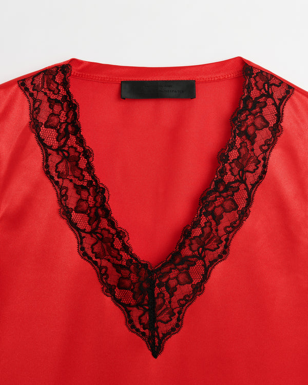 Shark tank top | Red Polyester