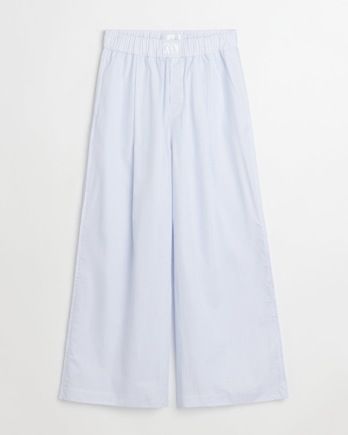 Space pants | Light blue stripes poplin