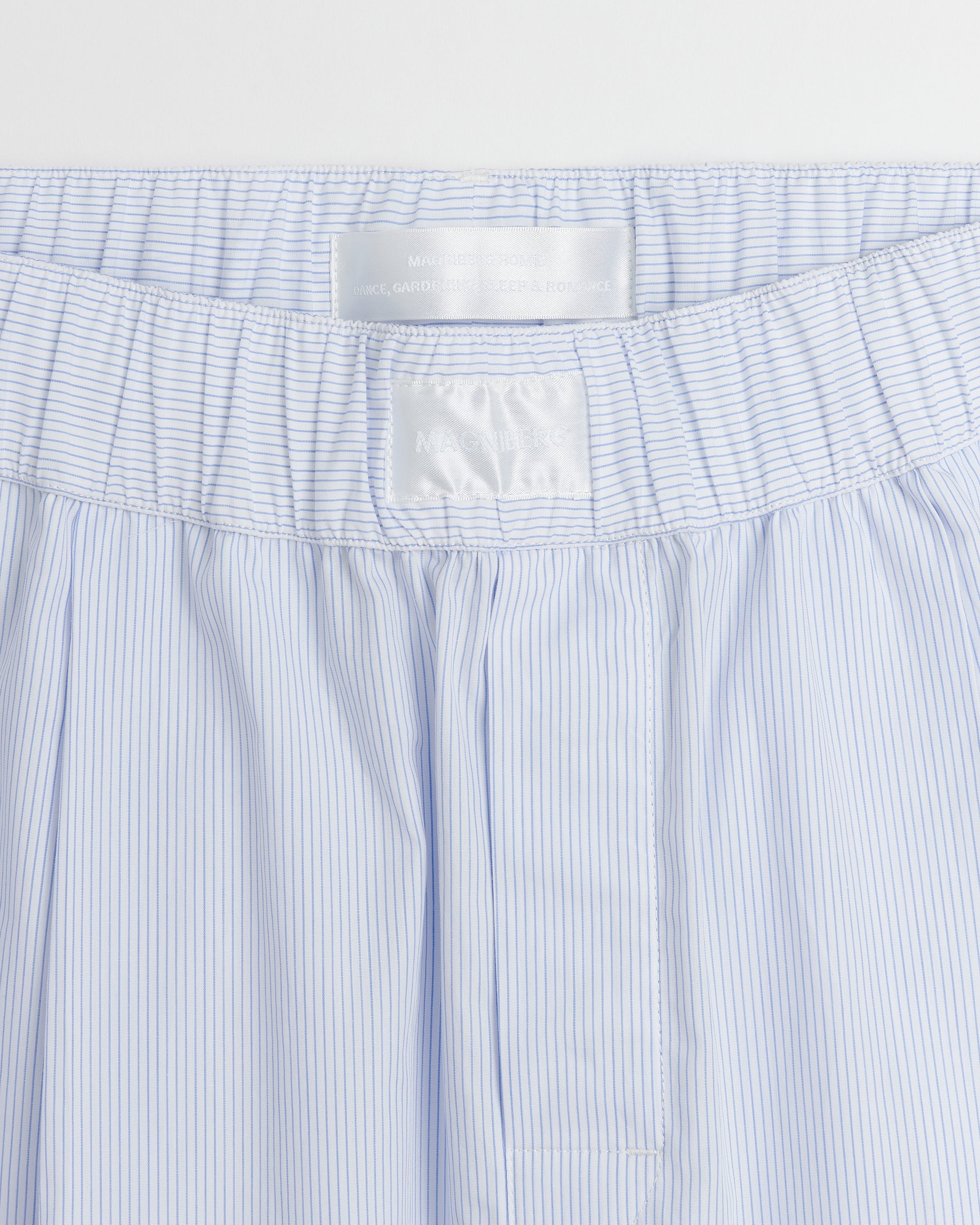 Space pants | Light blue stripes poplin