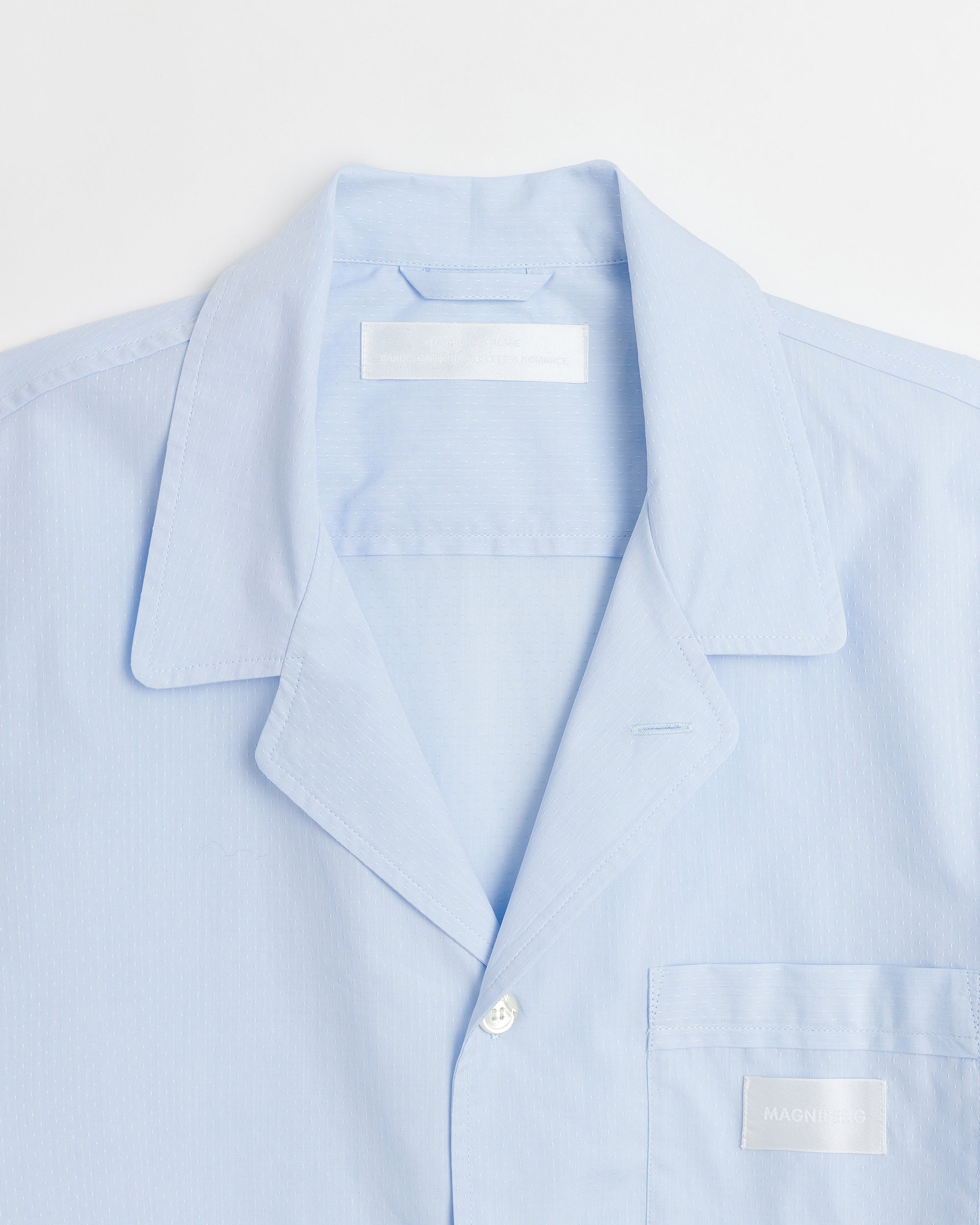Space shirt | Light blue dots jacquard poplin | Magniberg