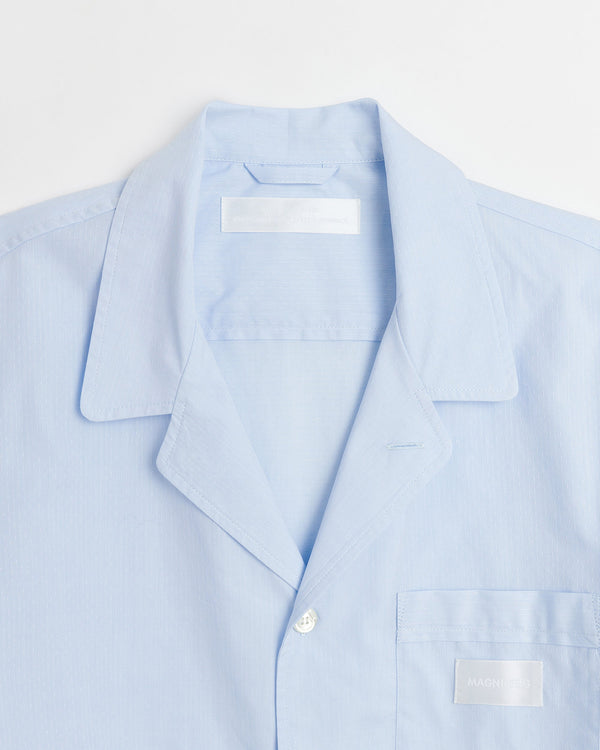 Space shirt | Light blue dots jacquard poplin