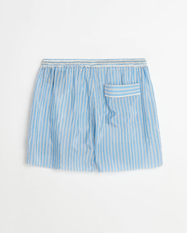 Tulip shorts | Blue stripes cupro