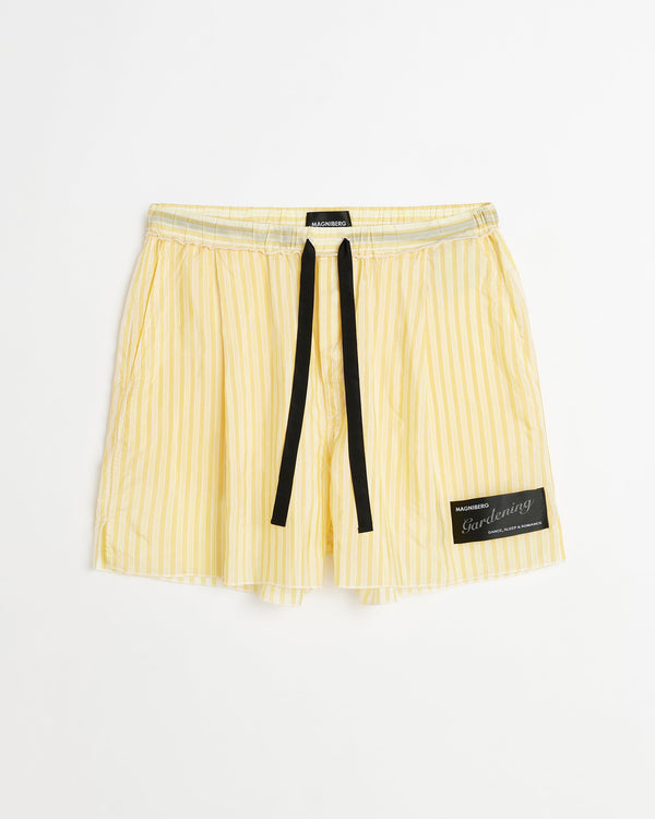 Tulip shorts | Yellow stripes cupro