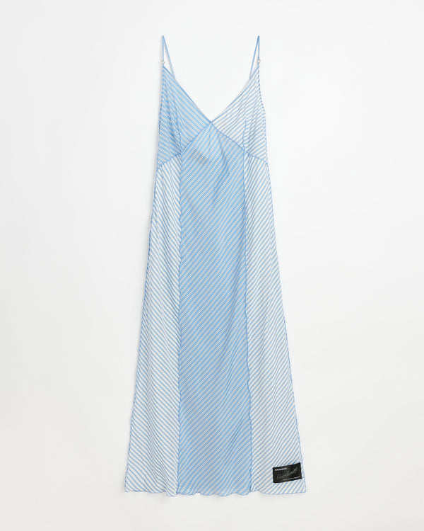 Tulip slip dress | Blue stripes cupro