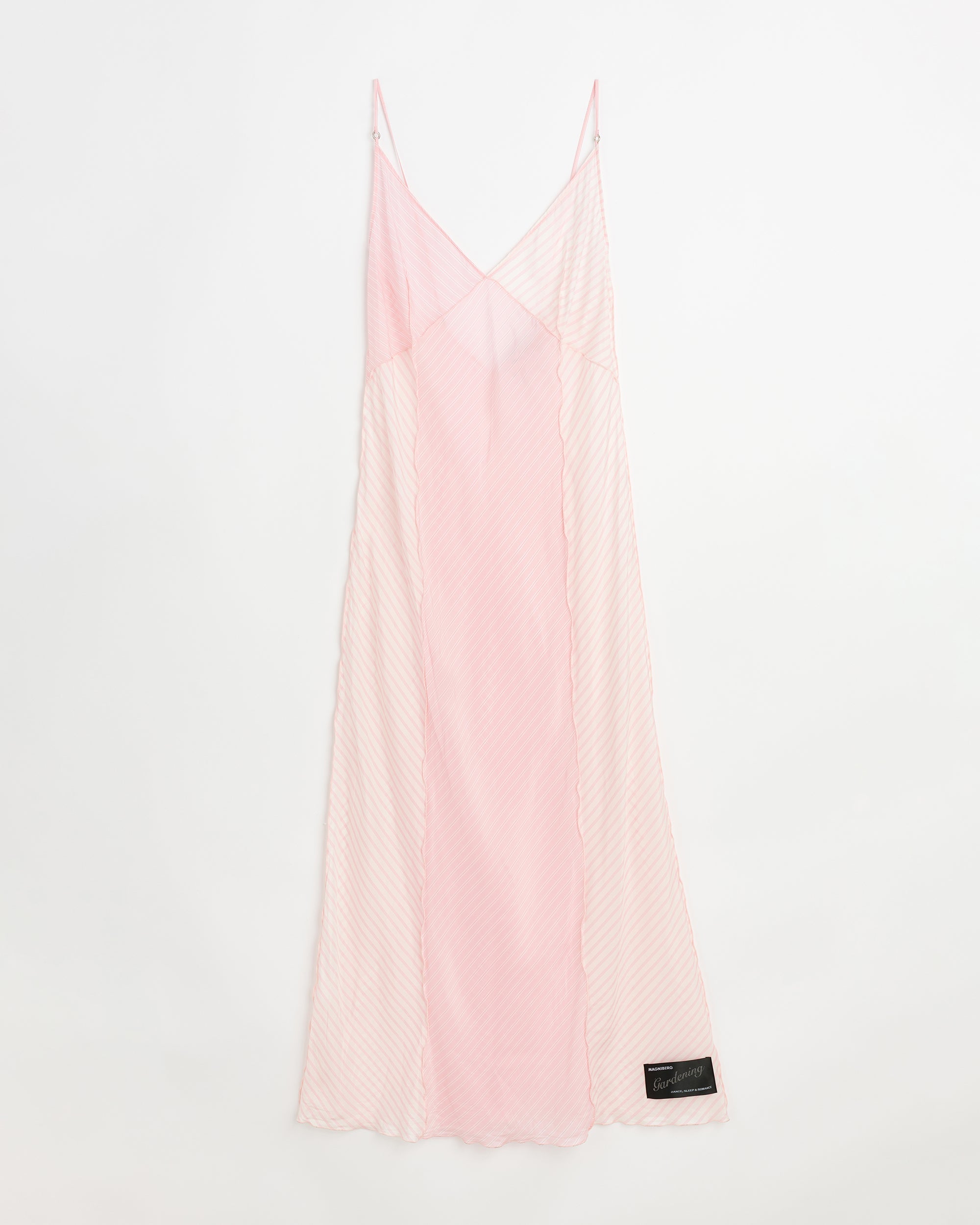 Tulip slip dress | Pink stripes cupro