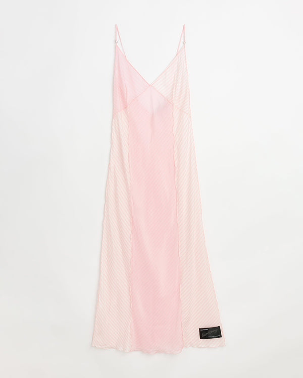 Tulip slip dress | Pink stripes cupro