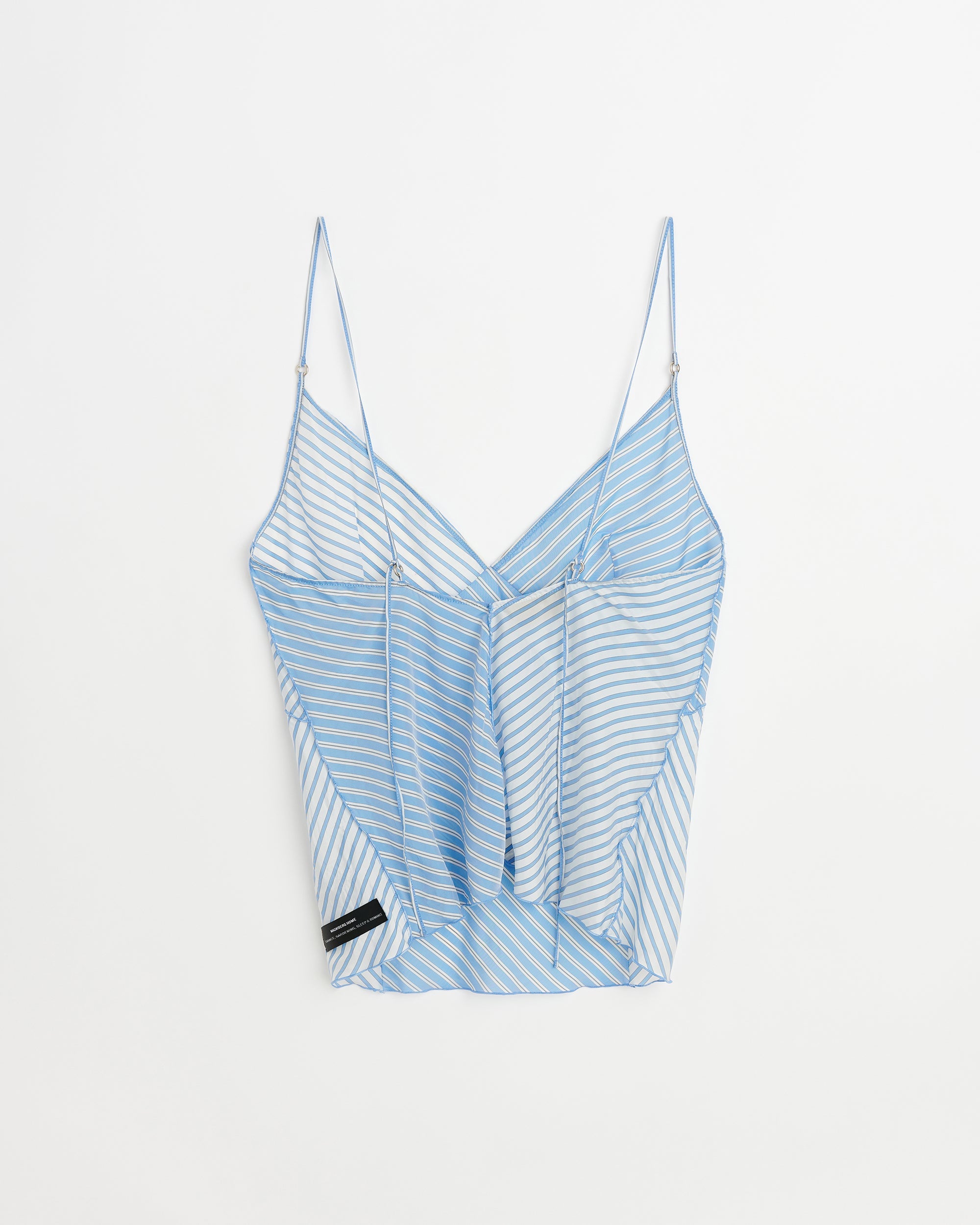 Tulip slip top | Blue stripes cupro