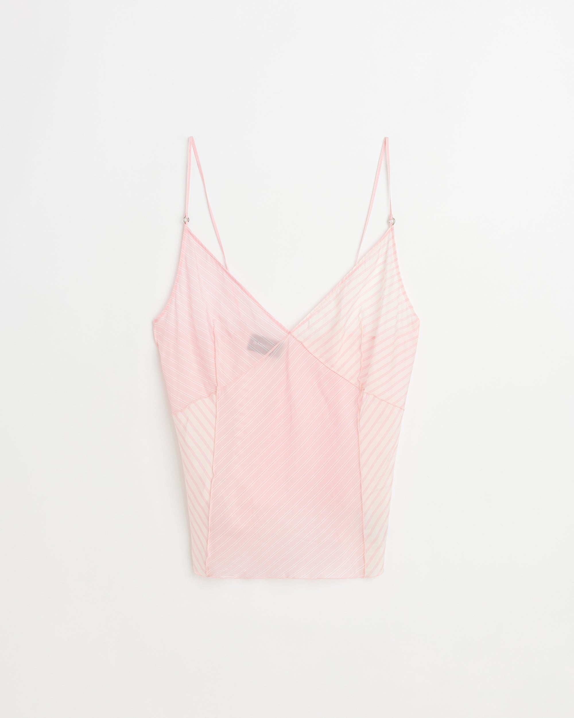 Tulip slip top | Pink stripes cupro