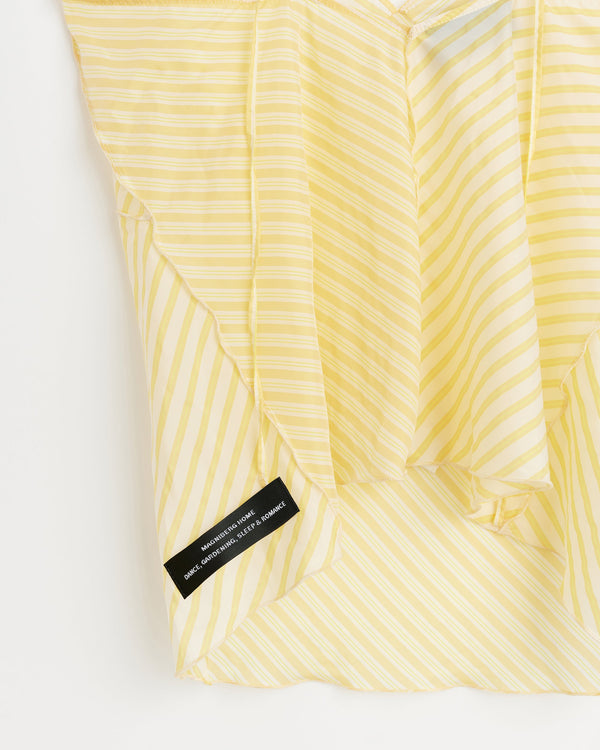 Tulip slip top | Yellow stripes cupro