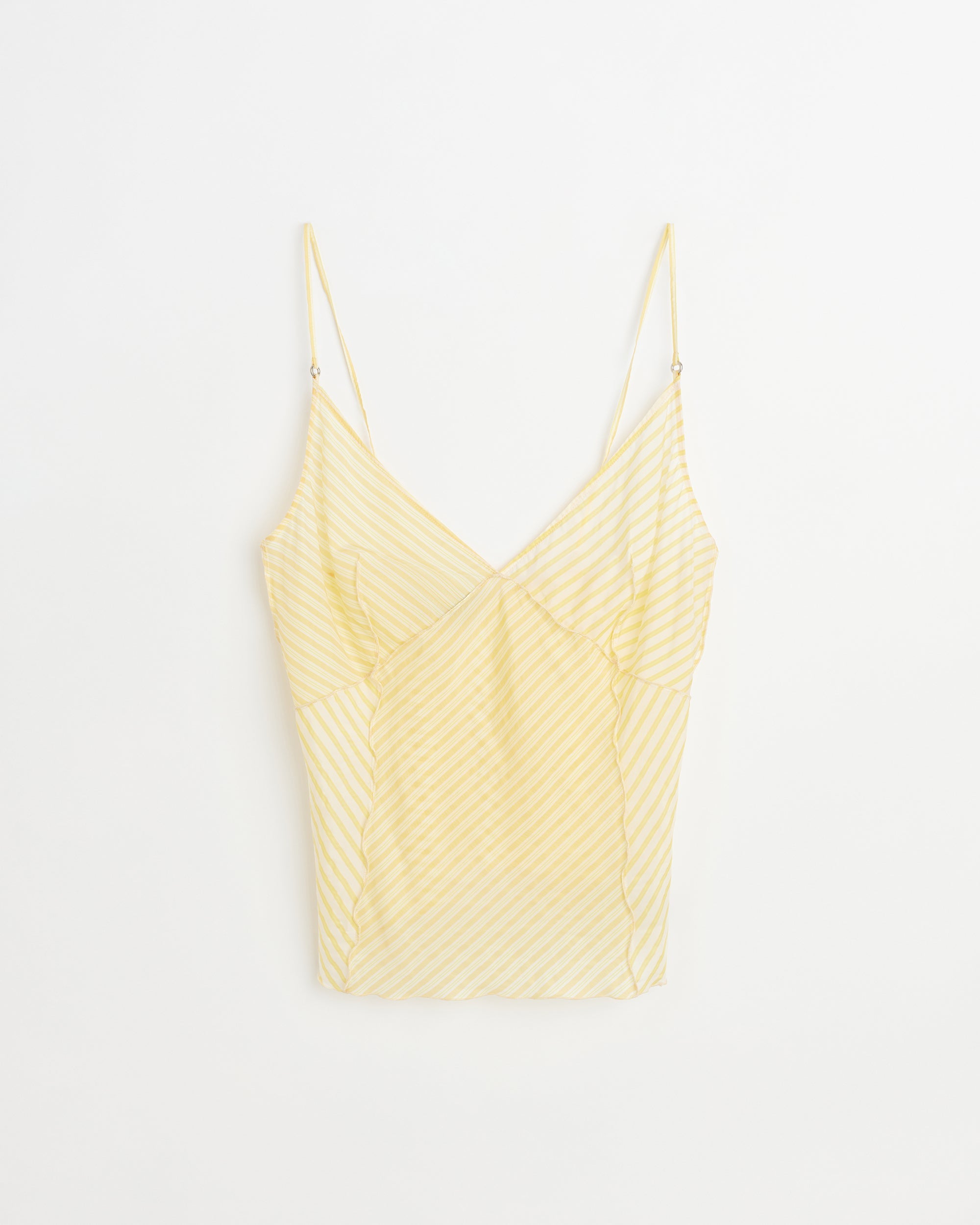 Tulip slip top | Yellow stripes cupro