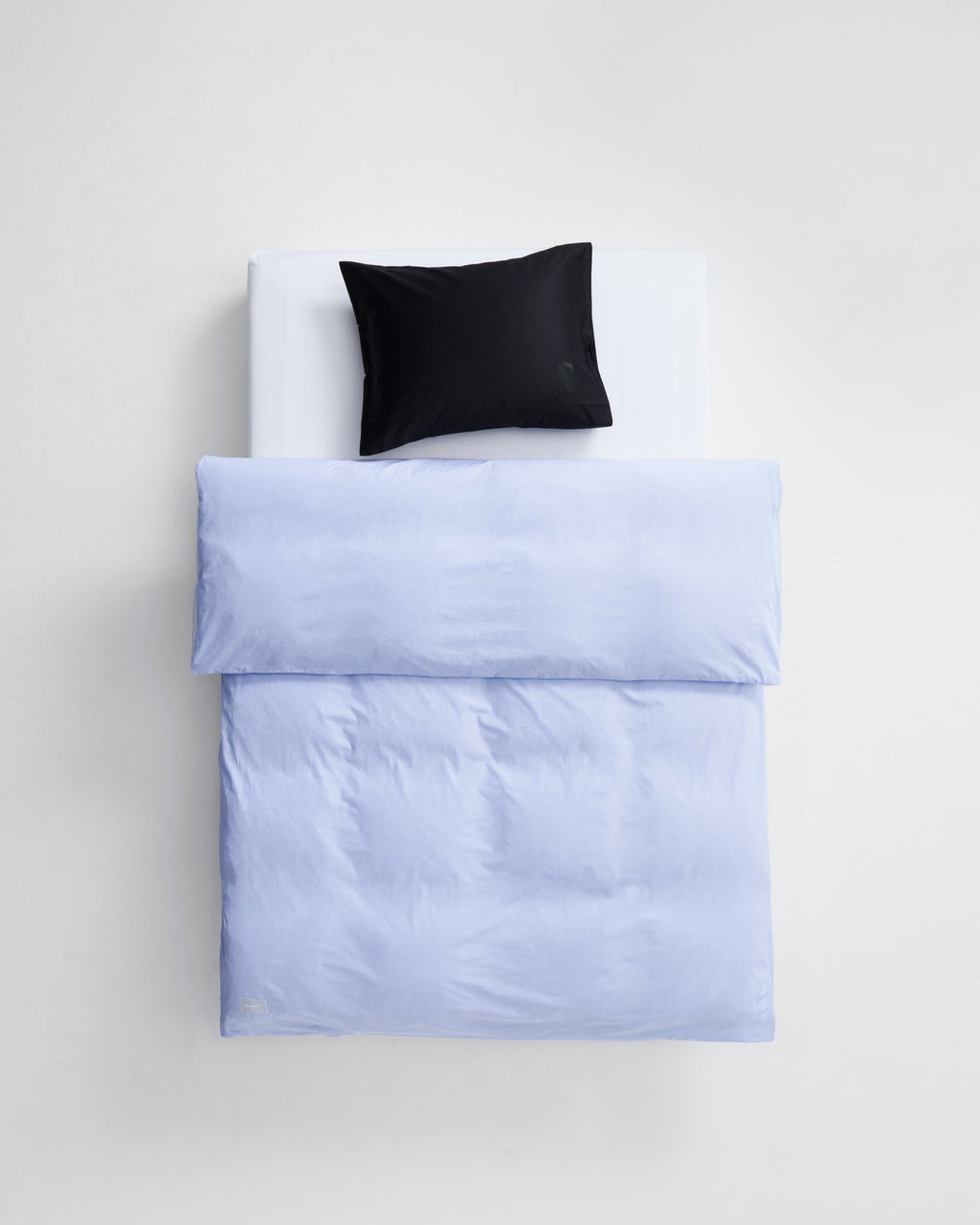 Wall Street duvet cover | Light blue mini stripes Poplin