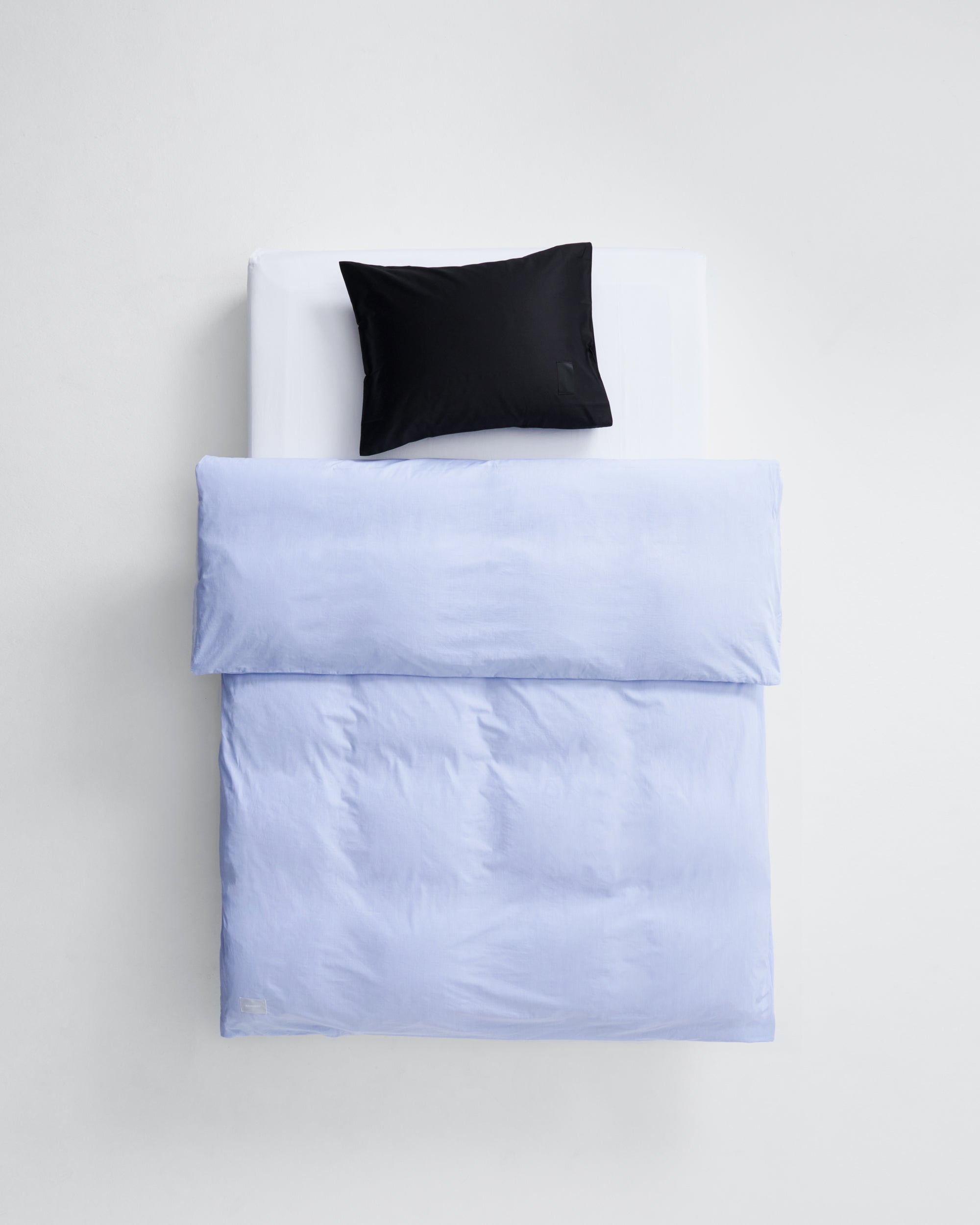 Wall Street duvet cover | Light blue mini stripes Poplin