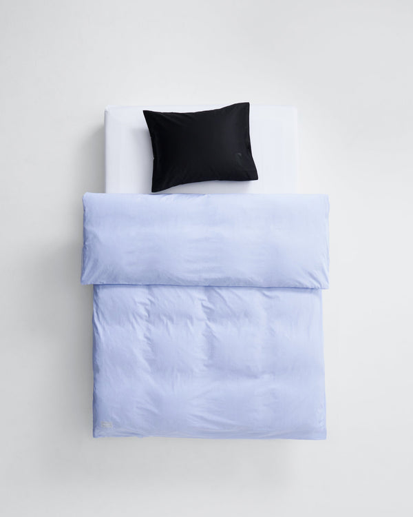 Wall Street duvet cover | Light blue mini stripes Poplin