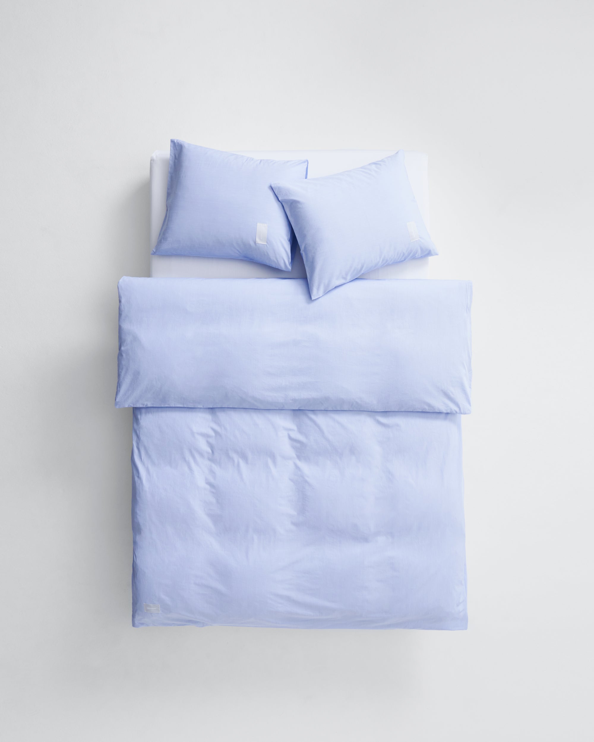 Wall Street duvet cover | Light blue mini stripes Poplin