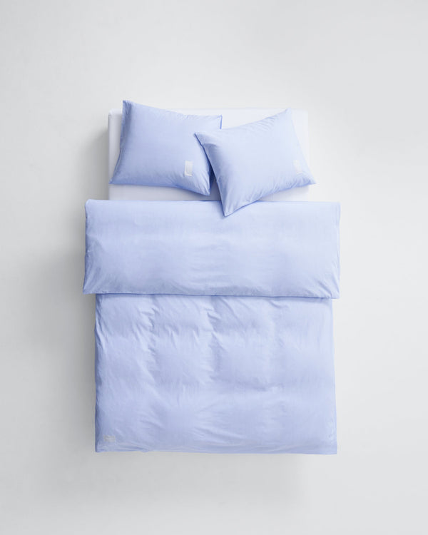 Wall Street duvet cover | Light blue mini stripes Poplin