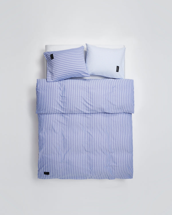 Wall Street duvet cover | Stripe medium blue Oxford