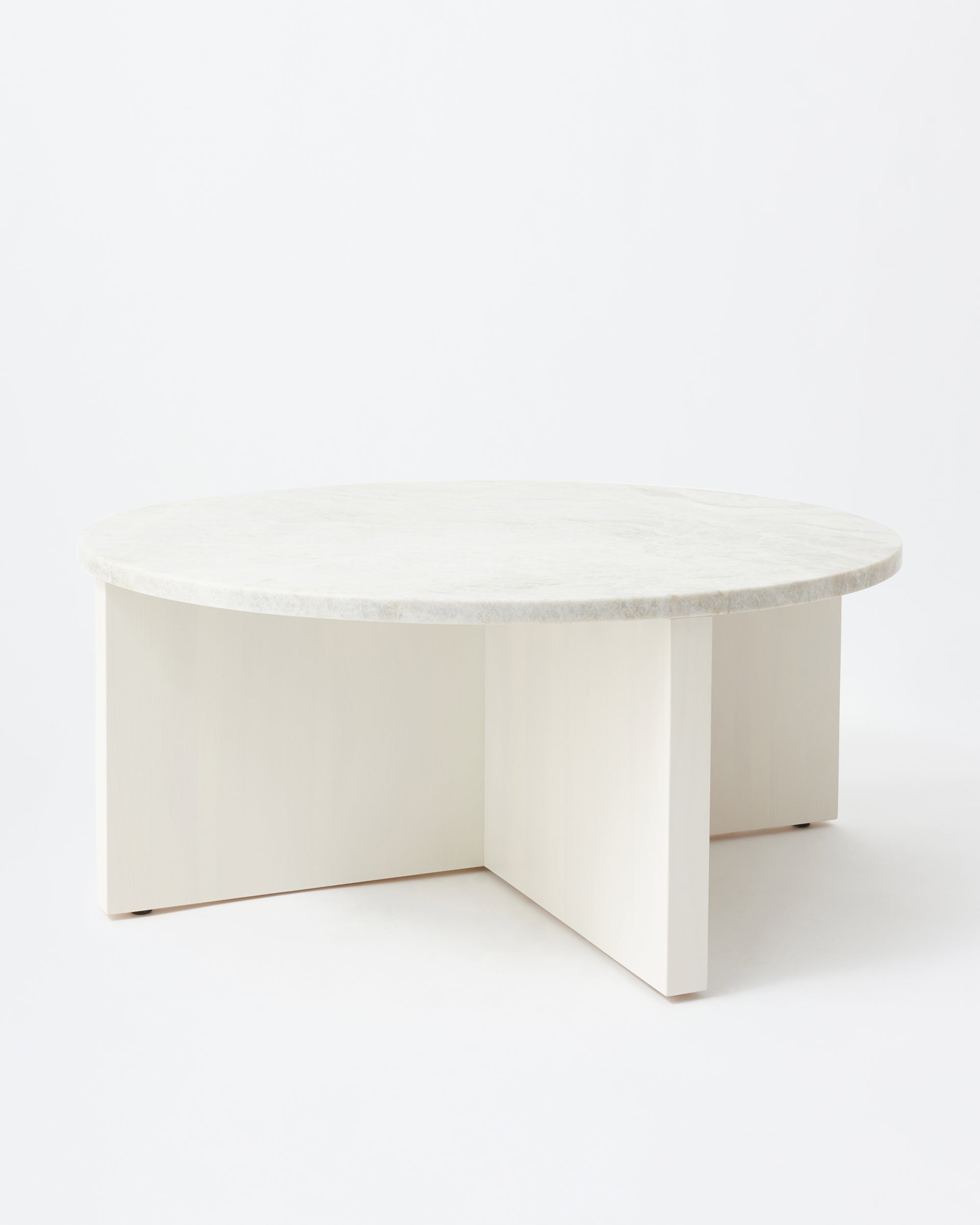 Wolf table | Stained off white & marble