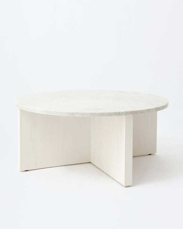 Wolf table | Stained off white & marble