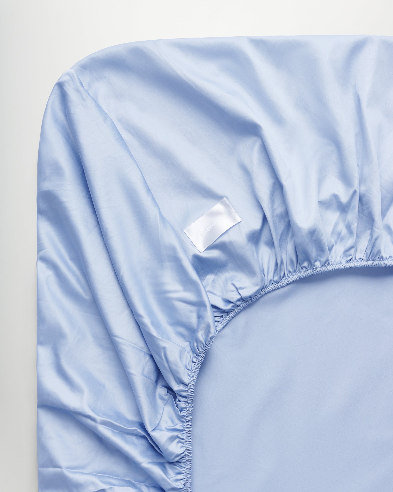Mother fitted sheet | Haze blue Sateen