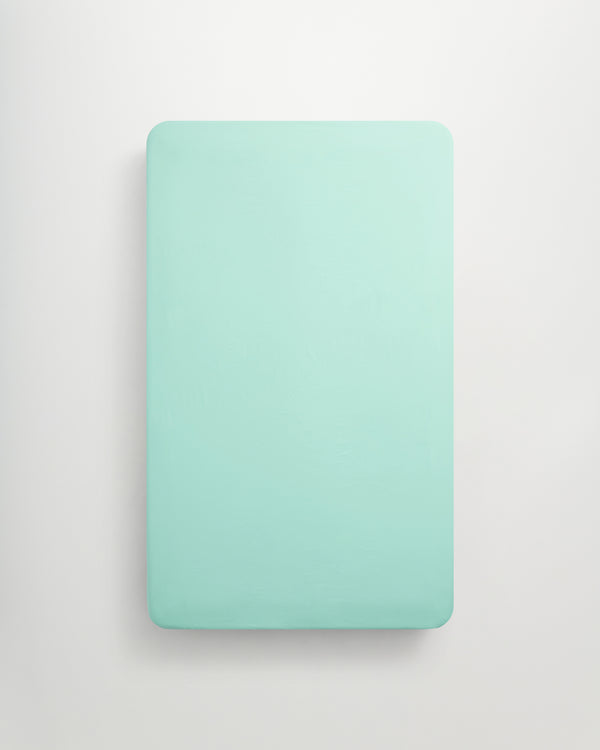 Mother fitted sheet | Pale green Poplin
